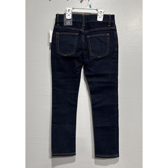 GAP Denim Jeans Boys Size 7 Reg Stretch Skinny Blue Adjustable Waist Pockets - Picture 3 of 10